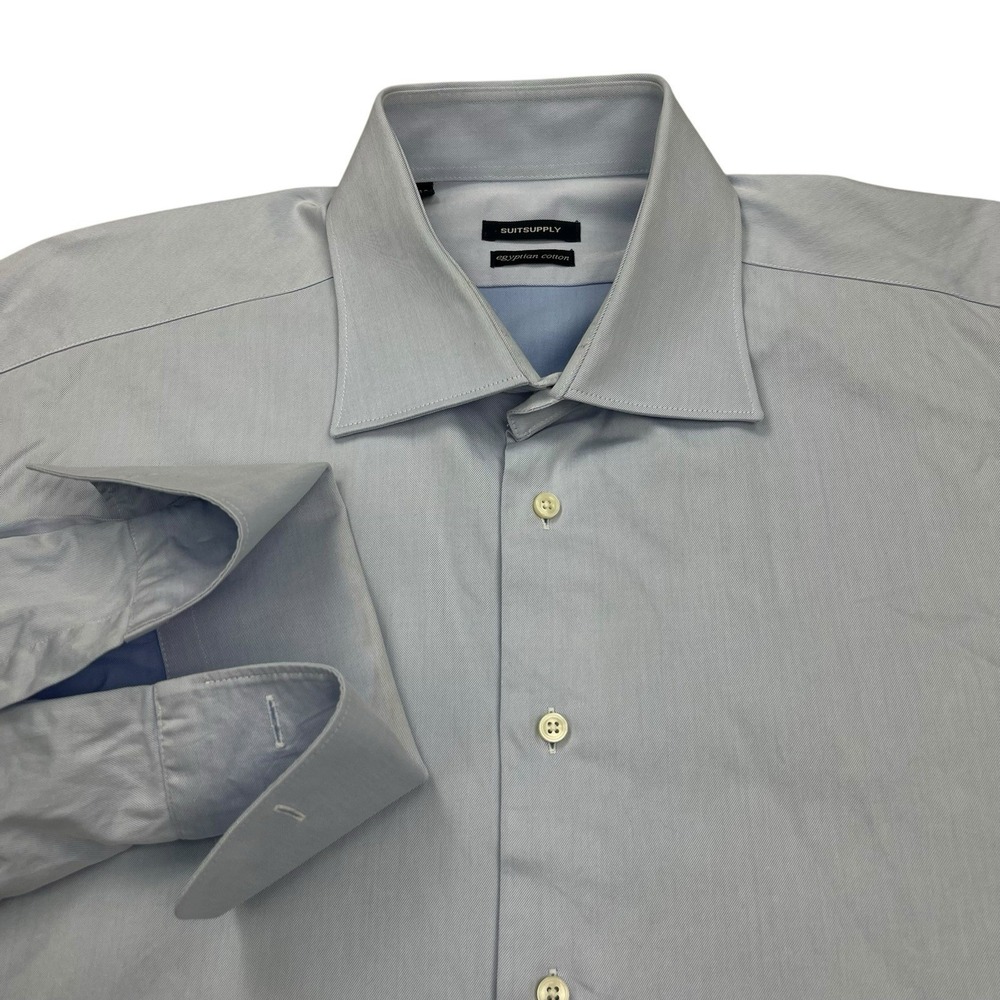 Suitsupply Egyptian Cotton Long Sleeve Dress Shirt Mens Size 43 / 17‎ Light Blue